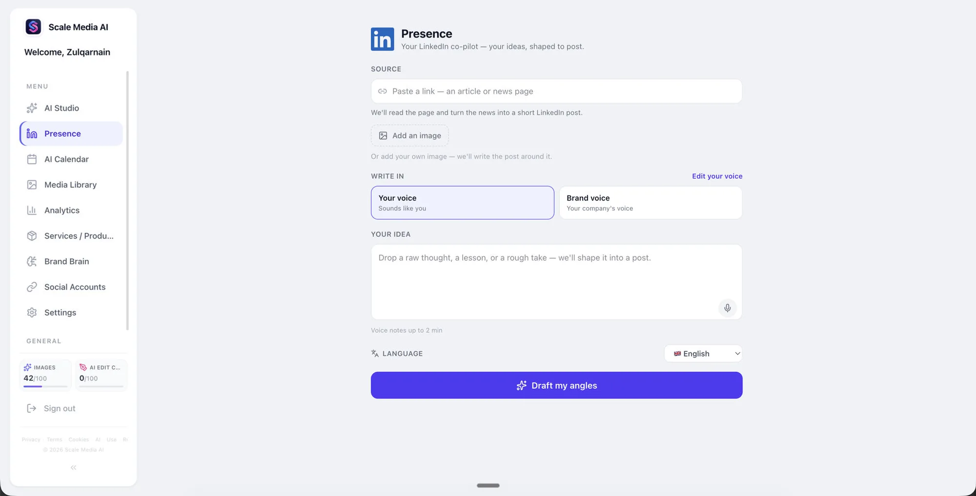 Presence — dein LinkedIn-Co-Pilot