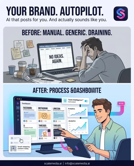 Social post created with Scale Media AI 9