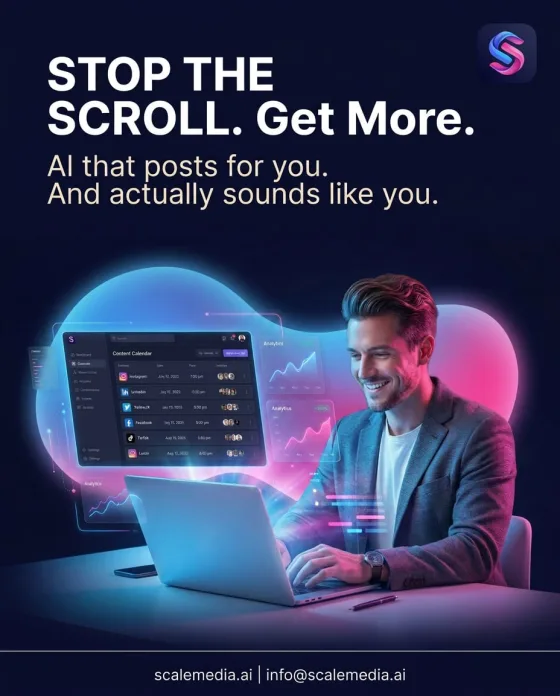 Social post created with Scale Media AI 10